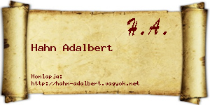 Hahn Adalbert névjegykártya